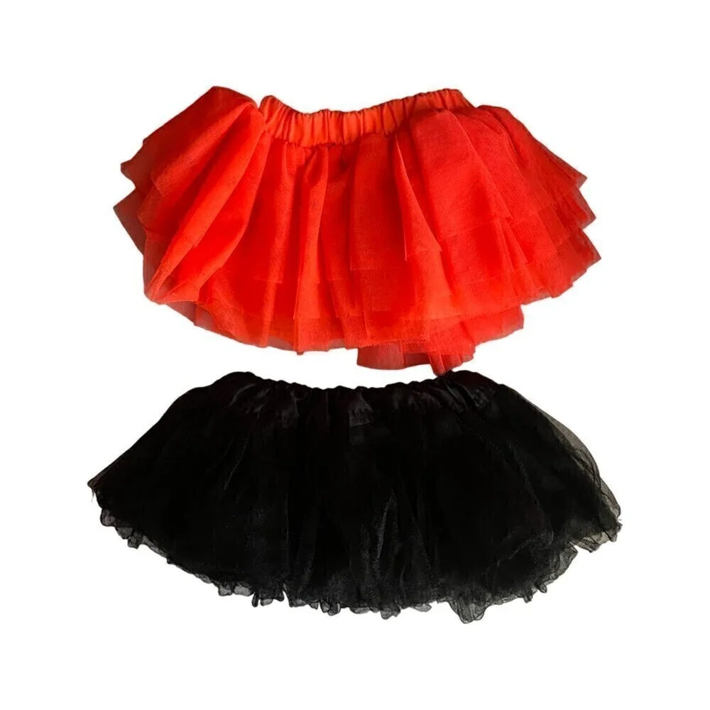 ❤️ Cat & Jack and Jane Shine Baby Orange and Black Tutu's Size 6-9 Months